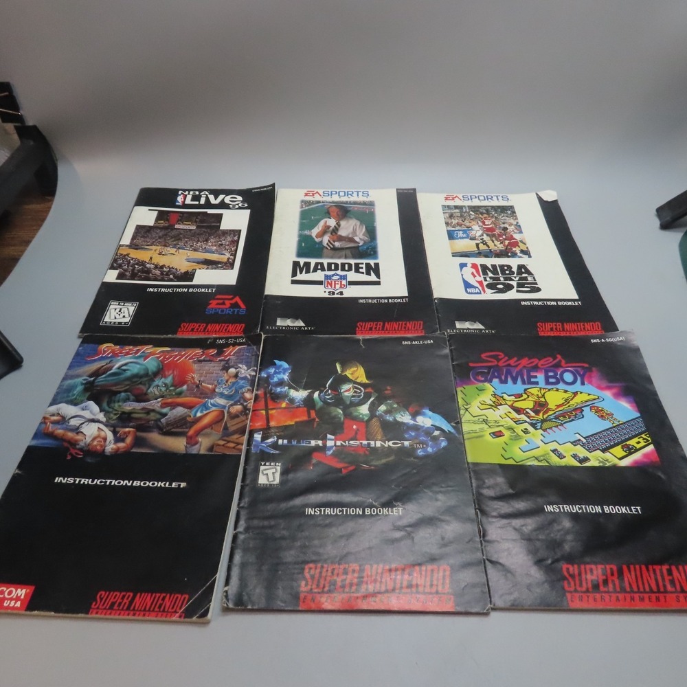 Lot Of 6 Super‎ Nintendo SNES Instructions Manual Booklets